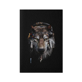 Обложка для паспорта матовая кожа с принтом Волк в Курске, натуральная матовая кожа | размер 19,3 х 13,7 см; прозрачные пластиковые крепления | Тематика изображения на принте: волк