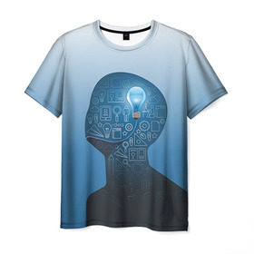 Мужская футболка 3D с принтом Умный студент в Курске, 100% полиэфир | прямой крой, круглый вырез горловины, длина до линии бедер | student | день студента | студент | студенчество | татьянин день | универ