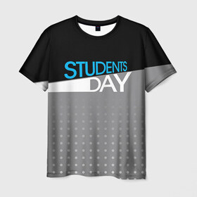 Мужская футболка 3D с принтом День студента в Курске, 100% полиэфир | прямой крой, круглый вырез горловины, длина до линии бедер | student | день студента | студент | студенчество | татьянин день | универ