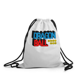 Рюкзак-мешок 3D с принтом Dragon Ball Logo в Курске, 100% полиэстер | плотность ткани — 200 г/м2, размер — 35 х 45 см; лямки — толстые шнурки, застежка на шнуровке, без карманов и подкладки | болл | драгон | лого | логотип