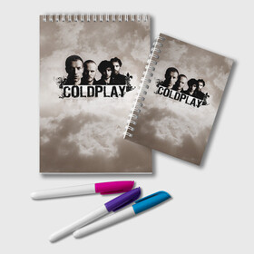 Блокнот с принтом Coldplay в Курске, 100% бумага | 48 листов, плотность листов — 60 г/м2, плотность картонной обложки — 250 г/м2. Листы скреплены удобной пружинной спиралью. Цвет линий — светло-серый
 | coldplay | rock | колдплэй | рок