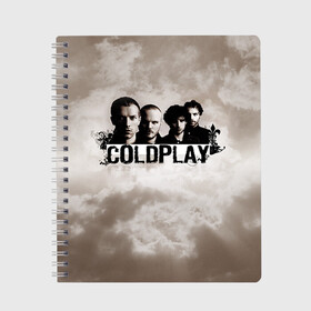 Тетрадь с принтом Coldplay в Курске, 100% бумага | 48 листов, плотность листов — 60 г/м2, плотность картонной обложки — 250 г/м2. Листы скреплены сбоку удобной пружинной спиралью. Уголки страниц и обложки скругленные. Цвет линий — светло-серый
 | coldplay | rock | колдплэй | рок