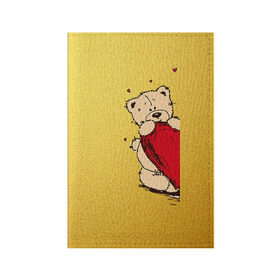 Обложка для паспорта матовая кожа с принтом Медведи б в Курске, натуральная матовая кожа | размер 19,3 х 13,7 см; прозрачные пластиковые крепления | 14 февраля | heart | love | влюбленные | день святого валентина | лав | любовь | пара | подарок | сердечки | сердце