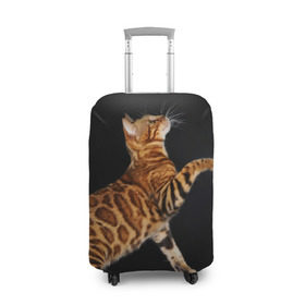 Чехол для чемодана 3D с принтом Бенгальская кошка в Курске, 86% полиэфир, 14% спандекс | двустороннее нанесение принта, прорези для ручек и колес | бенгальская | домашняя | животное | кот | котэ | кошка