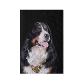 Обложка для паспорта матовая кожа с принтом Бернский зенненхунд в Курске, натуральная матовая кожа | размер 19,3 х 13,7 см; прозрачные пластиковые крепления | Тематика изображения на принте: бернский зенненхунд | животное | порода | собака