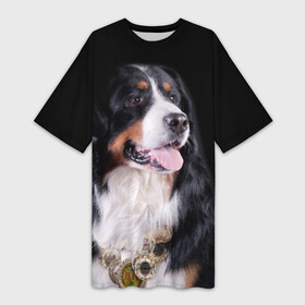 Платье-футболка 3D с принтом Бернский зенненхунд в Курске,  |  | Тематика изображения на принте: бернский зенненхунд | животное | порода | собака