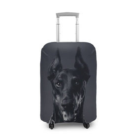 Чехол для чемодана 3D с принтом Доберман в Курске, 86% полиэфир, 14% спандекс | двустороннее нанесение принта, прорези для ручек и колес | доберман | животное | порода | собака