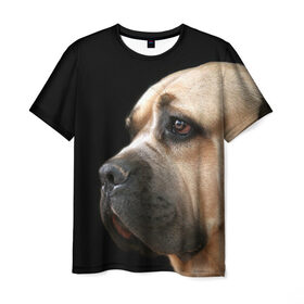 Мужская футболка 3D с принтом Канне корсо в Курске, 100% полиэфир | прямой крой, круглый вырез горловины, длина до линии бедер | Тематика изображения на принте: животное | канне корсо | порода | собака