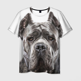 Мужская футболка 3D с принтом Канне корсо в Курске, 100% полиэфир | прямой крой, круглый вырез горловины, длина до линии бедер | животное | канне корсо | порода | собака