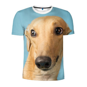 Мужская футболка 3D спортивная с принтом Левретка в Курске, 100% полиэстер с улучшенными характеристиками | приталенный силуэт, круглая горловина, широкие плечи, сужается к линии бедра | животное | порода | собака