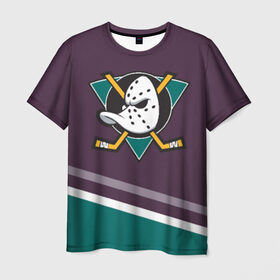 Мужская футболка 3D с принтом Anaheim Ducks Selanne в Курске, 100% полиэфир | прямой крой, круглый вырез горловины, длина до линии бедер | anaheim ducks | hockey | nhl | нхл | спорт | хоккей
