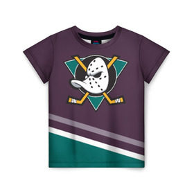 Детская футболка 3D с принтом Anaheim Ducks Selanne в Курске, 100% гипоаллергенный полиэфир | прямой крой, круглый вырез горловины, длина до линии бедер, чуть спущенное плечо, ткань немного тянется | anaheim ducks | hockey | nhl | нхл | спорт | хоккей