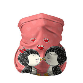Бандана-труба 3D с принтом Влюбленные пингвины в Курске, 100% полиэстер, ткань с особыми свойствами — Activecool | плотность 150‒180 г/м2; хорошо тянется, но сохраняет форму | 14 февраля | love | love you | валентин | влюбленные | день святого валентина | лав | любовь | пингвины | подарок девушке | подарок парню