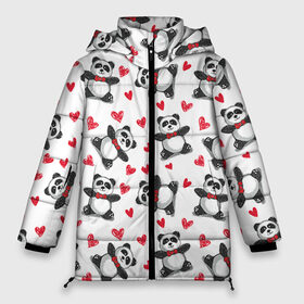 Женская зимняя куртка 3D с принтом Панда и любовь в Курске, верх — 100% полиэстер; подкладка — 100% полиэстер; утеплитель — 100% полиэстер | длина ниже бедра, силуэт Оверсайз. Есть воротник-стойка, отстегивающийся капюшон и ветрозащитная планка. 

Боковые карманы с листочкой на кнопках и внутренний карман на молнии | 14 февраля | bears | love | love you | валентин | влюбленные | день святого валентина | лав | любовь | медведб | медведи | мишки | подарок девушке | подарок парню