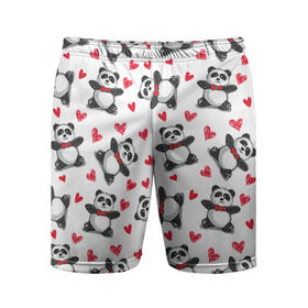 Мужские шорты 3D спортивные с принтом Панда и любовь в Курске,  |  | 14 февраля | bears | love | love you | валентин | влюбленные | день святого валентина | лав | любовь | медведб | медведи | мишки | подарок девушке | подарок парню