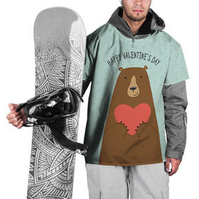 Накидка на куртку 3D с принтом Медведь с сердцем в Курске, 100% полиэстер |  | Тематика изображения на принте: 14 февраля | bears | love | love you | валентин | влюбленные | день святого валентина | лав | любовь | медведб | медведи | мишки | подарок девушке | подарок парню