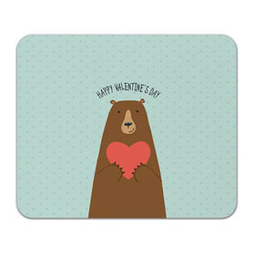 Коврик прямоугольный с принтом Медведь с сердцем в Курске, натуральный каучук | размер 230 х 185 мм; запечатка лицевой стороны | 14 февраля | bears | love | love you | валентин | влюбленные | день святого валентина | лав | любовь | медведб | медведи | мишки | подарок девушке | подарок парню