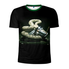 Мужская футболка 3D спортивная с принтом Hitman в Курске, 100% полиэстер с улучшенными характеристиками | приталенный силуэт, круглая горловина, широкие плечи, сужается к линии бедра | hitman | змея | хитмэн