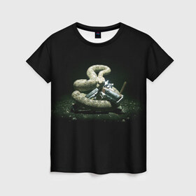 Женская футболка 3D с принтом Hitman в Курске, 100% полиэфир ( синтетическое хлопкоподобное полотно) | прямой крой, круглый вырез горловины, длина до линии бедер | hitman | змея | хитмэн