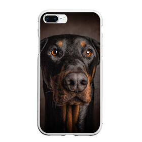 Чехол для iPhone 7Plus/8 Plus матовый с принтом Доберман в Курске, Силикон | Область печати: задняя сторона чехла, без боковых панелей | доберман | животное | порода | собака