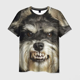 Мужская футболка 3D с принтом Цвергшнауцер в Курске, 100% полиэфир | прямой крой, круглый вырез горловины, длина до линии бедер | животное | порода | собака | цвергшнауцер