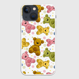 Чехол для iPhone 13 mini с принтом Медвежата в Курске,  |  | 14 февраля | bears | teddy | валентин | день святого валентина | игрушки | медведи | милый | мимими | мишка | мишки | подарки | подарок | подарок девушке | подарок парню | тедди