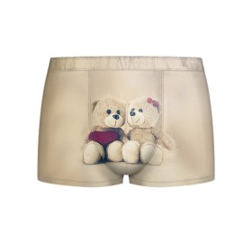 Мужские трусы 3D с принтом Love teddy bears в Курске, 50% хлопок, 50% полиэстер | классическая посадка, на поясе мягкая тканевая резинка | 14 февраля | bears | teddy | валентин | день святого валентина | игрушки | медведи | милый | мимими | мишка | мишки | подарки | подарок | подарок девушке | подарок парню | тедди