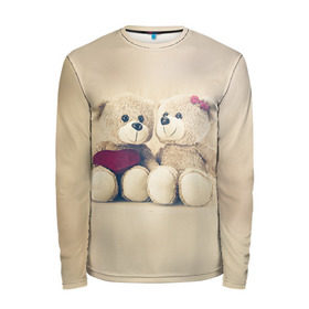 Мужской лонгслив 3D с принтом Love teddy bears в Курске, 100% полиэстер | длинные рукава, круглый вырез горловины, полуприлегающий силуэт | 14 февраля | bears | teddy | валентин | день святого валентина | игрушки | медведи | милый | мимими | мишка | мишки | подарки | подарок | подарок девушке | подарок парню | тедди
