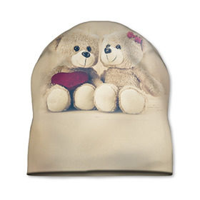 Шапка 3D с принтом Love teddy bears в Курске, 100% полиэстер | универсальный размер, печать по всей поверхности изделия | 14 февраля | bears | teddy | валентин | день святого валентина | игрушки | медведи | милый | мимими | мишка | мишки | подарки | подарок | подарок девушке | подарок парню | тедди