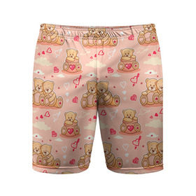 Мужские шорты 3D спортивные с принтом Love Teddies в Курске,  |  | 14 февраля | bears | teddy | валентин | день святого валентина | игрушки | медведи | милый | мимими | мишка | мишки | подарки | подарок | подарок девушке | подарок парню | тедди