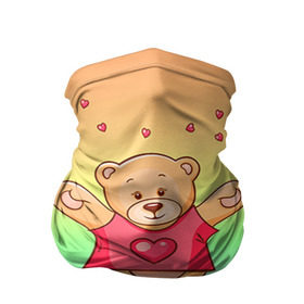 Бандана-труба 3D с принтом Funny Bear в Курске, 100% полиэстер, ткань с особыми свойствами — Activecool | плотность 150‒180 г/м2; хорошо тянется, но сохраняет форму | 14 февраля | bears | teddy | валентин | день святого валентина | игрушки | медведи | милый | мимими | мишка | мишки | подарки | подарок | подарок девушке | подарок парню | тедди