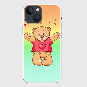 Чехол для iPhone 13 mini с принтом Funny Bear в Курске,  |  | 14 февраля | bears | teddy | валентин | день святого валентина | игрушки | медведи | милый | мимими | мишка | мишки | подарки | подарок | подарок девушке | подарок парню | тедди