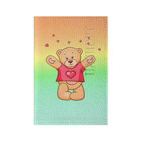 Обложка для паспорта матовая кожа с принтом Funny Bear в Курске, натуральная матовая кожа | размер 19,3 х 13,7 см; прозрачные пластиковые крепления | Тематика изображения на принте: 14 февраля | bears | teddy | валентин | день святого валентина | игрушки | медведи | милый | мимими | мишка | мишки | подарки | подарок | подарок девушке | подарок парню | тедди
