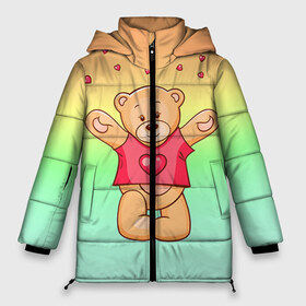 Женская зимняя куртка 3D с принтом Funny Bear в Курске, верх — 100% полиэстер; подкладка — 100% полиэстер; утеплитель — 100% полиэстер | длина ниже бедра, силуэт Оверсайз. Есть воротник-стойка, отстегивающийся капюшон и ветрозащитная планка. 

Боковые карманы с листочкой на кнопках и внутренний карман на молнии | 14 февраля | bears | teddy | валентин | день святого валентина | игрушки | медведи | милый | мимими | мишка | мишки | подарки | подарок | подарок девушке | подарок парню | тедди