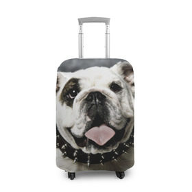 Чехол для чемодана 3D с принтом Английский бульдог в Курске, 86% полиэфир, 14% спандекс | двустороннее нанесение принта, прорези для ручек и колес | Тематика изображения на принте: животное | порода | собака | французский бульдог