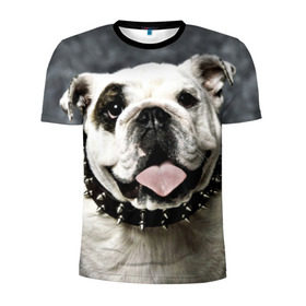 Мужская футболка 3D спортивная с принтом Английский бульдог в Курске, 100% полиэстер с улучшенными характеристиками | приталенный силуэт, круглая горловина, широкие плечи, сужается к линии бедра | животное | порода | собака | французский бульдог