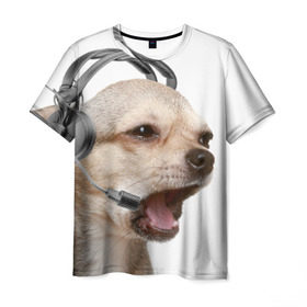 Мужская футболка 3D с принтом Чихуахуа в Курске, 100% полиэфир | прямой крой, круглый вырез горловины, длина до линии бедер | животное | порода | собака | чихуахуа