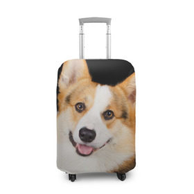 Чехол для чемодана 3D с принтом Пемброк-вельш-корги в Курске, 86% полиэфир, 14% спандекс | двустороннее нанесение принта, прорези для ручек и колес | Тематика изображения на принте: животное | пемброк вельш корги | порода | собака