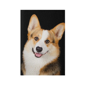 Обложка для паспорта матовая кожа с принтом Пемброк-вельш-корги в Курске, натуральная матовая кожа | размер 19,3 х 13,7 см; прозрачные пластиковые крепления | Тематика изображения на принте: животное | пемброк вельш корги | порода | собака
