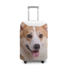 Чехол для чемодана 3D с принтом Пемброк-вельш-корги в Курске, 86% полиэфир, 14% спандекс | двустороннее нанесение принта, прорези для ручек и колес | Тематика изображения на принте: животное | пемброк вельш корги | порода | собака