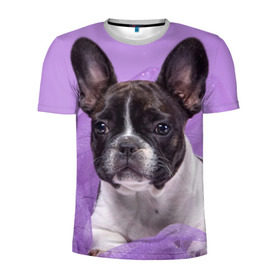 Мужская футболка 3D спортивная с принтом Французский бульдог в Курске, 100% полиэстер с улучшенными характеристиками | приталенный силуэт, круглая горловина, широкие плечи, сужается к линии бедра | животное | порода | собака | французский бульдог
