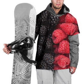 Накидка на куртку 3D с принтом Ягодная в Курске, 100% полиэстер |  | strawberry | vegan | vegetarian | будизм | веган | вегетарианство | земляника | йога | клубника | клюква | фитнес | черника | ягода