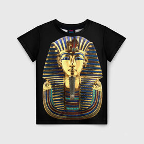 Детская футболка 3D с принтом Фараон Тутанхамон в Курске, 100% гипоаллергенный полиэфир | прямой крой, круглый вырез горловины, длина до линии бедер, чуть спущенное плечо, ткань немного тянется | египет | тутанхамон | фараон | фараон тутанхамонмаска фараона