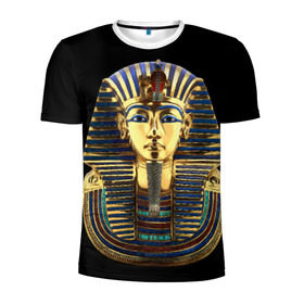 Мужская футболка 3D спортивная с принтом Фараон Тутанхамон в Курске, 100% полиэстер с улучшенными характеристиками | приталенный силуэт, круглая горловина, широкие плечи, сужается к линии бедра | египет | тутанхамон | фараон | фараон тутанхамонмаска фараона