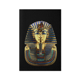 Обложка для паспорта матовая кожа с принтом Фараон Тутанхамон в Курске, натуральная матовая кожа | размер 19,3 х 13,7 см; прозрачные пластиковые крепления | Тематика изображения на принте: египет | тутанхамон | фараон | фараон тутанхамонмаска фараона
