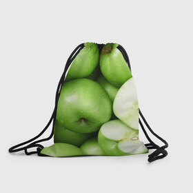 Рюкзак-мешок 3D с принтом Яблочная в Курске, 100% полиэстер | плотность ткани — 200 г/м2, размер — 35 х 45 см; лямки — толстые шнурки, застежка на шнуровке, без карманов и подкладки | вегетарианство | яблоко