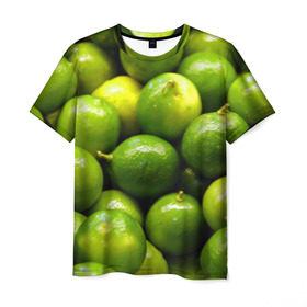 Мужская футболка 3D с принтом Лаймовая в Курске, 100% полиэфир | прямой крой, круглый вырез горловины, длина до линии бедер | vegan | vegetarian | будизм | веган | вегетарианство | йога | лайм | сыроедение | фитнес