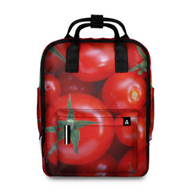 Женский рюкзак 3D с принтом Томатная в Курске, 100% полиэстер | лямки с регулируемой длиной, сверху ручки, чтобы рюкзак нести как сумку. Основное отделение закрывается на молнию, как и внешний карман. Внутри два дополнительных кармана, один из которых закрывается на молнию. По бокам два дополнительных кармашка, куда поместится маленькая бутылочка
 | tomato | vegan | vegetarian | будизм | веган | вегетарианство | йога | помидор | сыроедение | томат | фитнес | ягода
