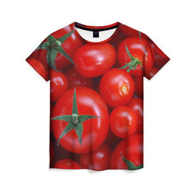 Женская футболка 3D с принтом Томатная в Курске, 100% полиэфир ( синтетическое хлопкоподобное полотно) | прямой крой, круглый вырез горловины, длина до линии бедер | tomato | vegan | vegetarian | будизм | веган | вегетарианство | йога | помидор | сыроедение | томат | фитнес | ягода
