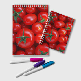 Блокнот с принтом Томатная в Курске, 100% бумага | 48 листов, плотность листов — 60 г/м2, плотность картонной обложки — 250 г/м2. Листы скреплены удобной пружинной спиралью. Цвет линий — светло-серый
 | Тематика изображения на принте: tomato | vegan | vegetarian | будизм | веган | вегетарианство | йога | помидор | сыроедение | томат | фитнес | ягода